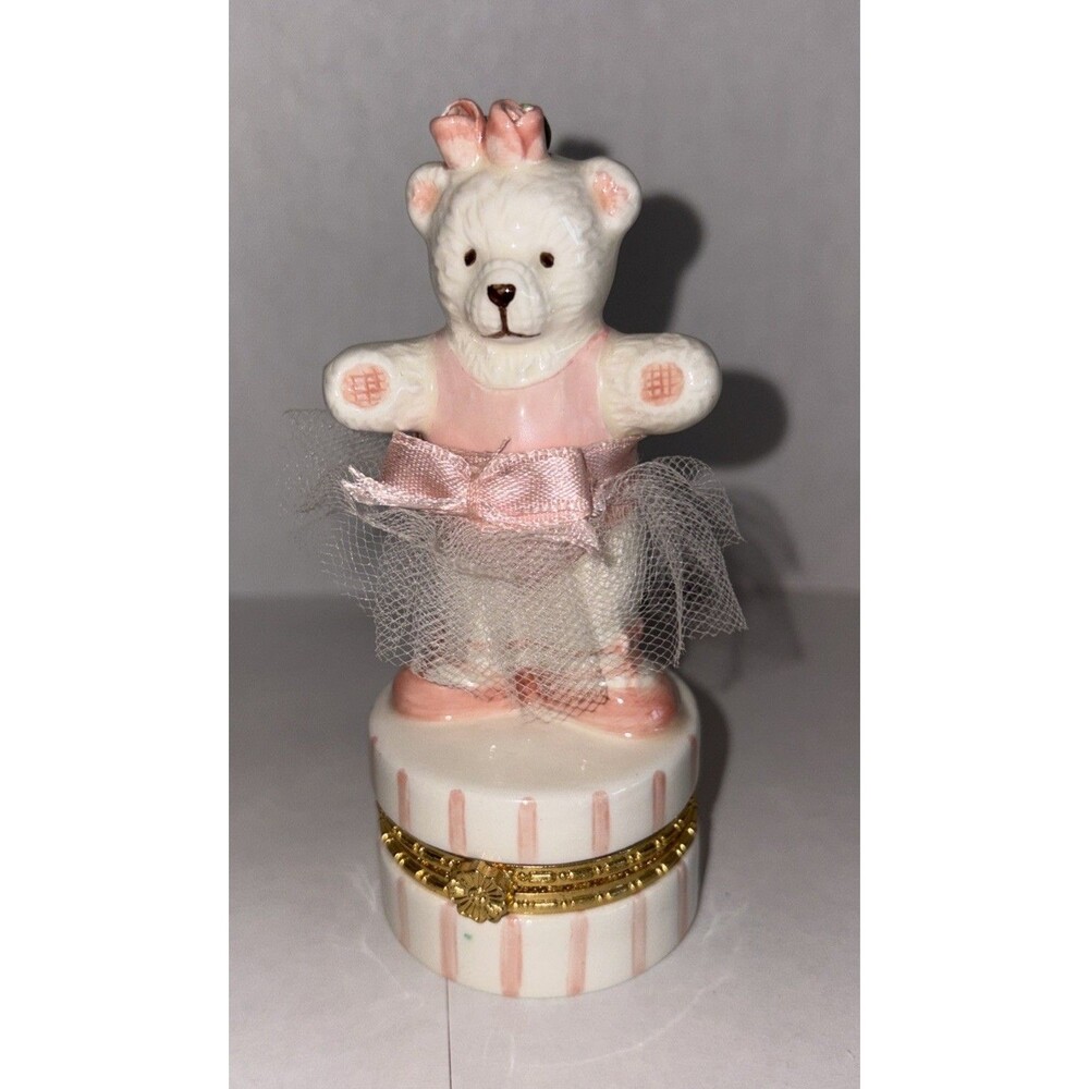 Ballerina Bear Trinket Box Mud Pie 1999